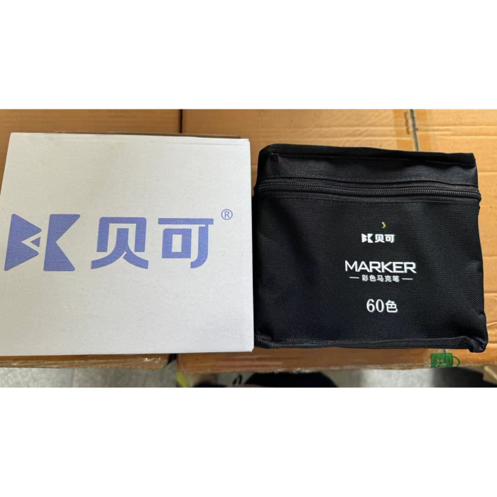 Set 60 Markere, , pe Baza de Ulei, Dublu Capat, Subtire 1mm si Gros 6 mm, Geanta Depozitare, 15 cm, Multicolor [7]