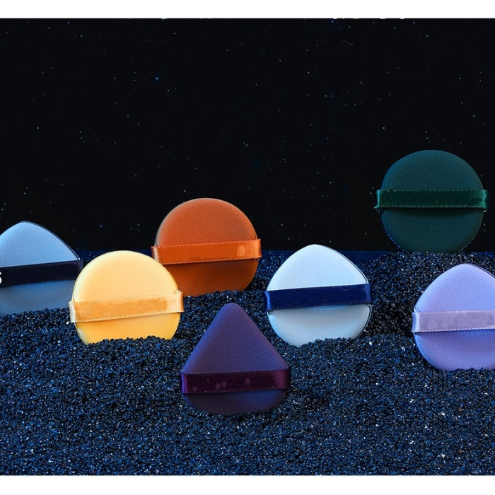 Set 7 Bureti de Machiaj , Reutilizabili, Utilizare Umeda sau Uscata, Powder Puff, 5.5 x 5.5 x 0.9 cm, Multicolor [11]