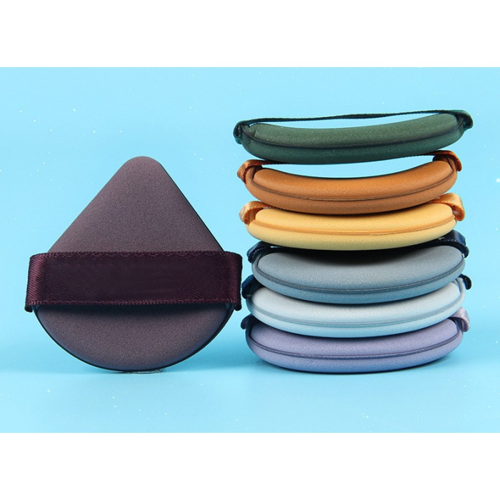 Set 7 Bureti de Machiaj Triunghi , Reutilizabili, Utilizare Umeda sau Uscata, 5.5 x 5.5 x 1.3 cm, Powder Puff, Multicolor [5]