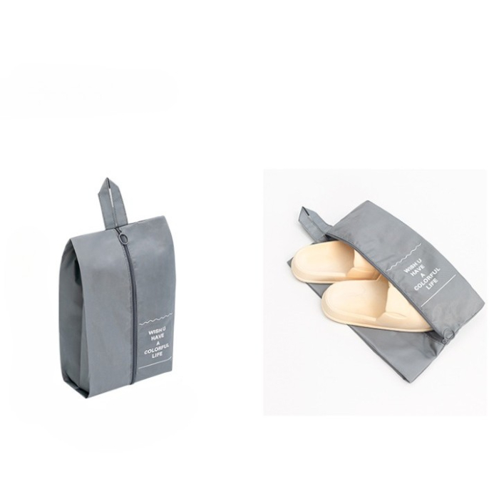 Set 7 Genti de Calatorie, , pentru Depozitare, Compresibile, 7 Dimensiuni, Impermeabile, Design cu Plasa, Pliabile, Manere Robuste, Fermoar dublu, Gri [2]