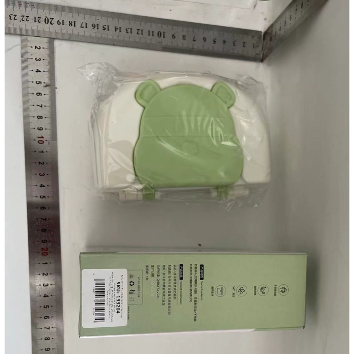 Set 7 Piese de Spalat/Uscat Biberoane, , Portabil, Peri de Silicon, pentru Tetine, Suzete, Biberoane, Paie, Cutie Inclusa, 16 x 11 x 5 cm, Model Ursulet, Verde [5]