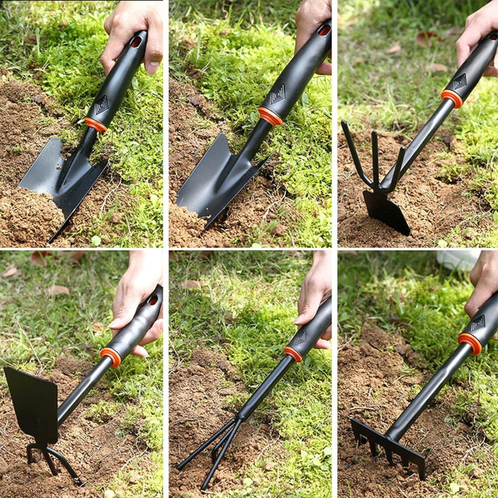 Set 7 Unelte de Gradina , pentru Plantare Prelucrare Sol si Ingrijire Plante, Material PVC si cardboard, 31.5 x 8 cm, negru [6]