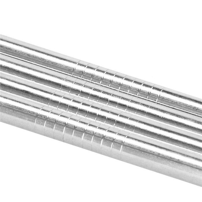 Set 8 paie metalice argintiu, reutilizabile, cu husa depozitare si perii curatat, 215x6 mm [15]