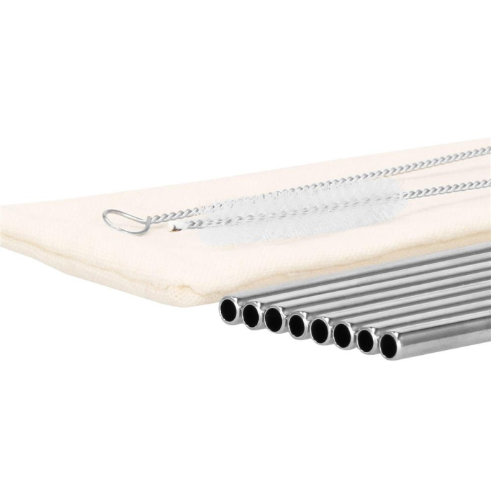 Set 8 paie metalice argintiu, reutilizabile, cu husa depozitare si perii curatat, 215x6 mm [19]