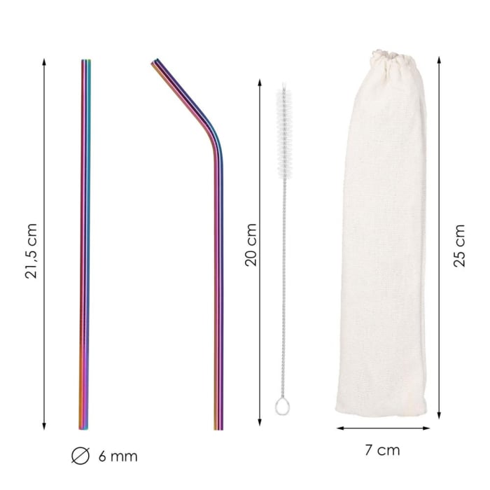 Set 8 paie metalice multicolor (holo), reutilizabile, cu husa depozitare si perii curatat, 215x6 mm [31]