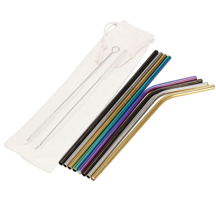 Set 8 paie metalice multicolor, reutilizabile, cu husa depozitare si perii curatat, 215x6 mm [16]