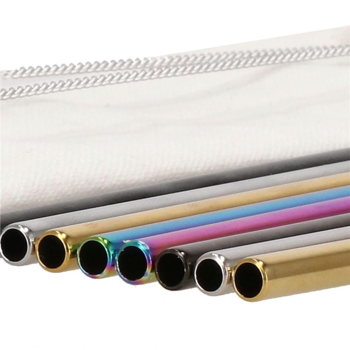 Set 8 paie metalice multicolor, reutilizabile, cu husa depozitare si perii curatat, 215x6 mm [15]