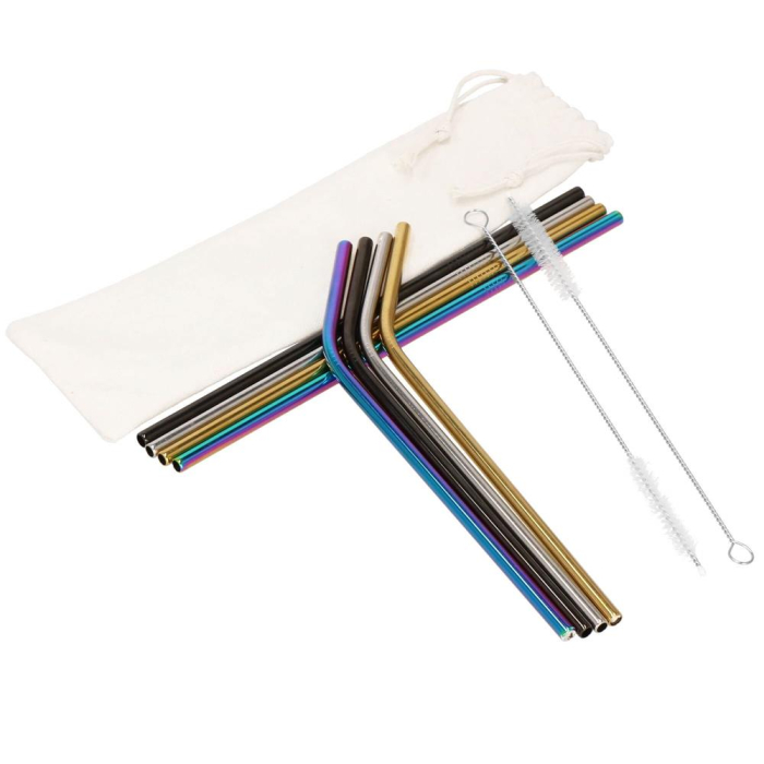 Set 8 paie metalice multicolor, reutilizabile, cu husa depozitare si perii curatat, 215x6 mm [17]