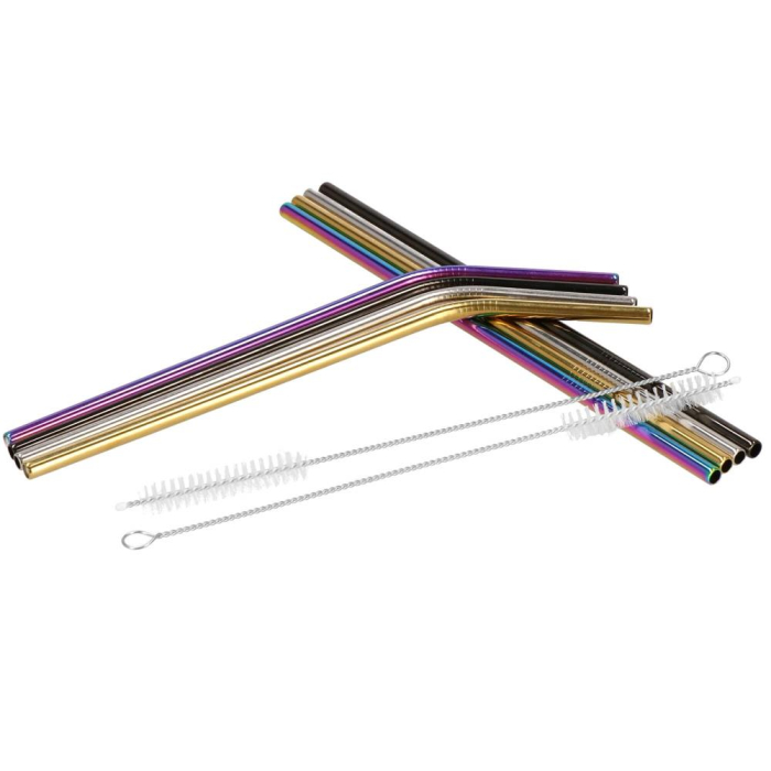 Set 8 paie metalice multicolor, reutilizabile, cu husa depozitare si perii curatat, 215x6 mm [23]