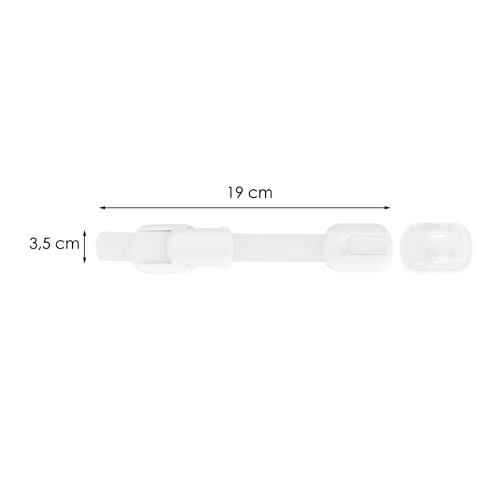 Set 8 sigurante blocator sertare si usi, plastic si silicon, ajustabile, 19 cm, alb [24]