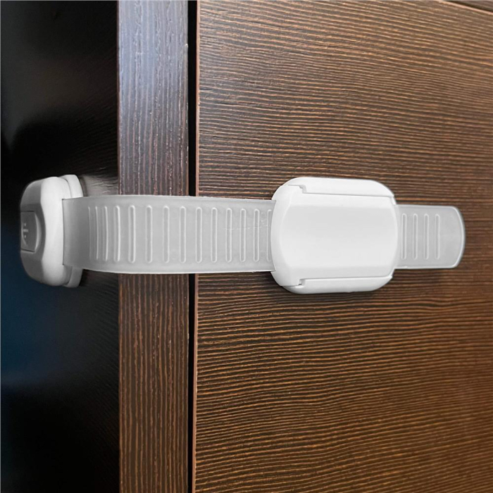 Set 8 sigurante blocator sertare si usi, plastic si silicon, ajustabile, 19 cm, alb [7]