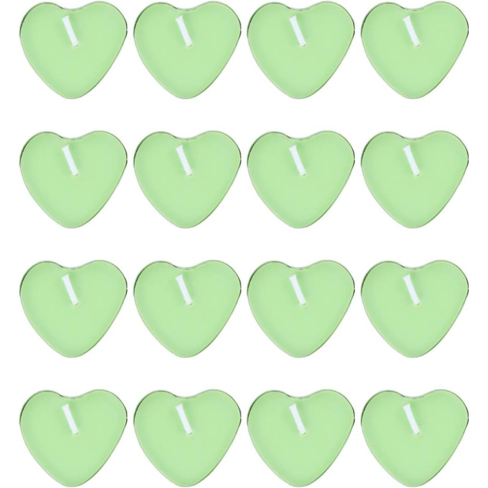 Set 9 Lumanari in Forma de Inima, , pentru Ziua Indragostitilor, Aroma de Mar, Ardere 3.5 h, din Parafina, 4 x 2 cm, Verde [3]