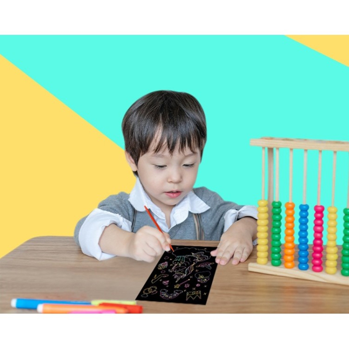 Set 9 Planse Razuibile, , Scratch ArtCards, +3 Ani, de Razuit si de Colorat, 19 x 14 cm, Model Ocean, Multicolor [5]