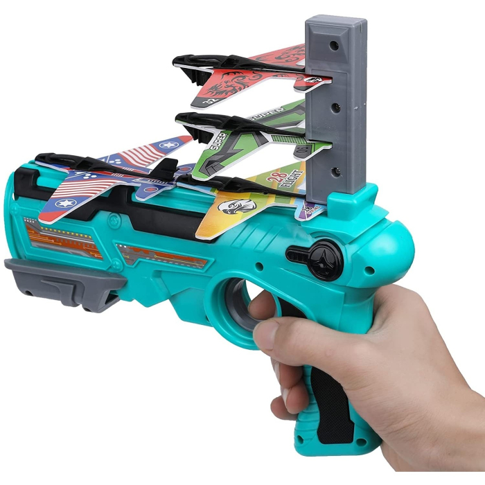 Set Arma de jucarie tip lansator de avioane, Air Battle, Turcoaz [3]