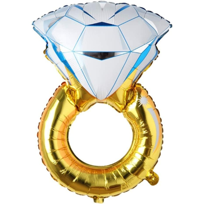 Set Baloane din Folie Metalizata, , Model Miss to Mrs cu Inel de Logodna, Litere de 40 cm, Tema Iubire, Baloane Party, Ambalaj Individual, Pai Inclus, Umflare cu Aer sau Heliu, Auriu [9]