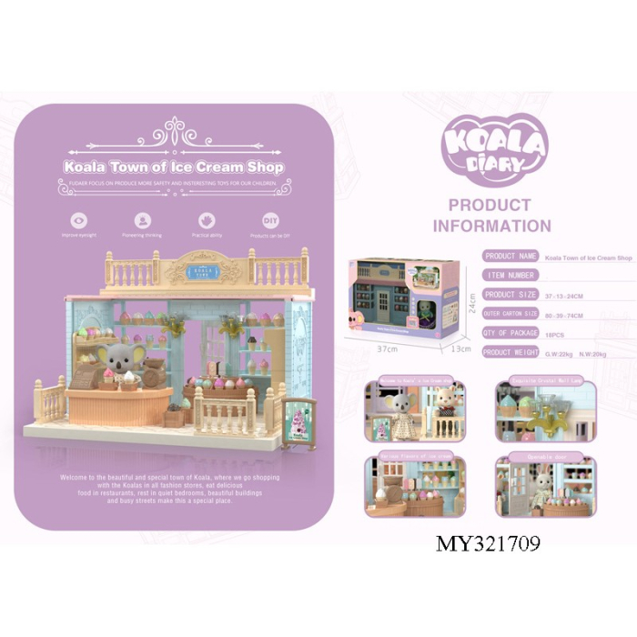 Set Casa de papusi, magazin de inghetata, cu mobilier si figurine,  [5]