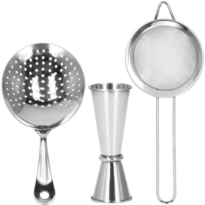 Set Cocktail Shaker Kit pentru barmani 750ml, KI11, suport bambus, 14 piese [13]