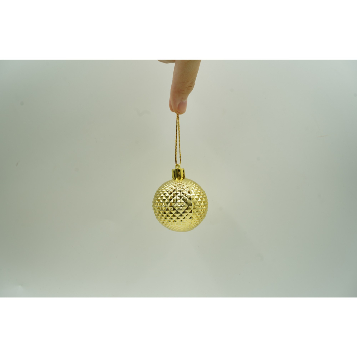 Set de 24 ornamente de brad, , de tip Glob, Multicolor, din polistiren, cu finisaj sclipitor , cutie 5 cm adancime x 29 cm lungime x 19 cm inaltime [5]