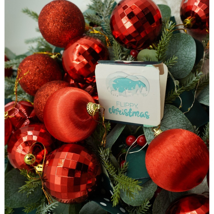 Set de 28 ornamente de brad, , de tip Glob, Rosu, din polistiren, cu finisaj sclipitor , cutie 18 cm adancime x 22 cm inaltime x 18 cm lungime) [7]