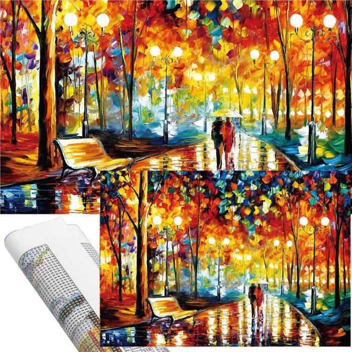 Set de broderie cu diamante 5D, 30x40cm, model Alee in parc [20]