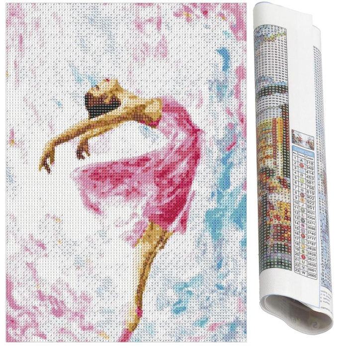 Set de broderie cu diamante 5D, 30x40cm, model Balerina [18]