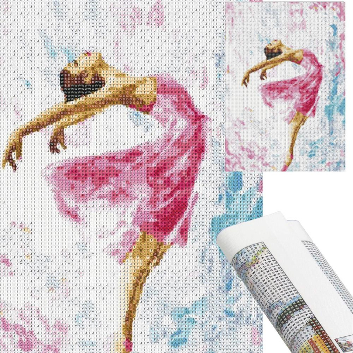 Set de broderie cu diamante 5D, 30x40cm, model Balerina [19]