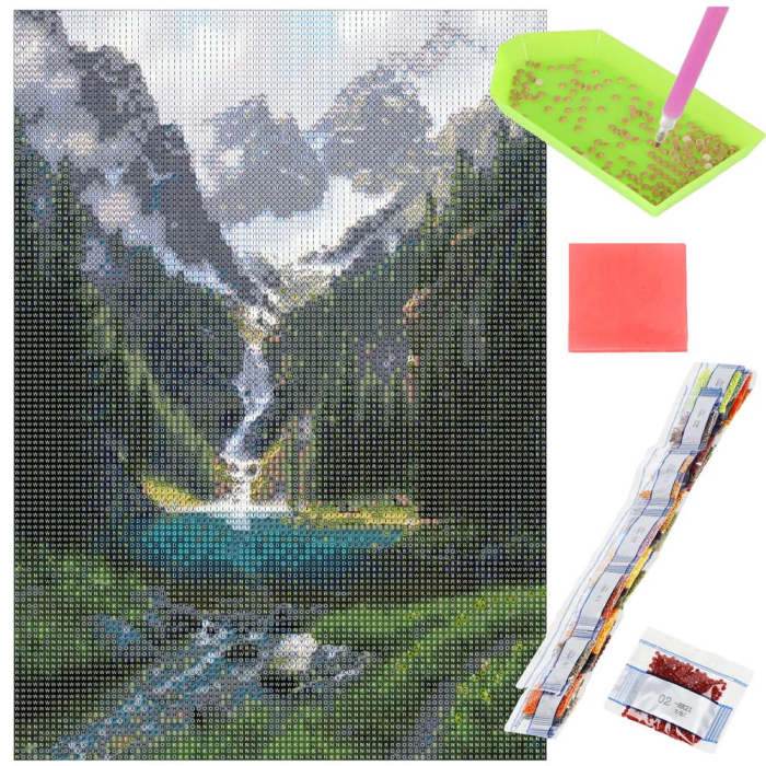 Set de broderie cu diamante 5D, 30x40cm, model Cascada [21]