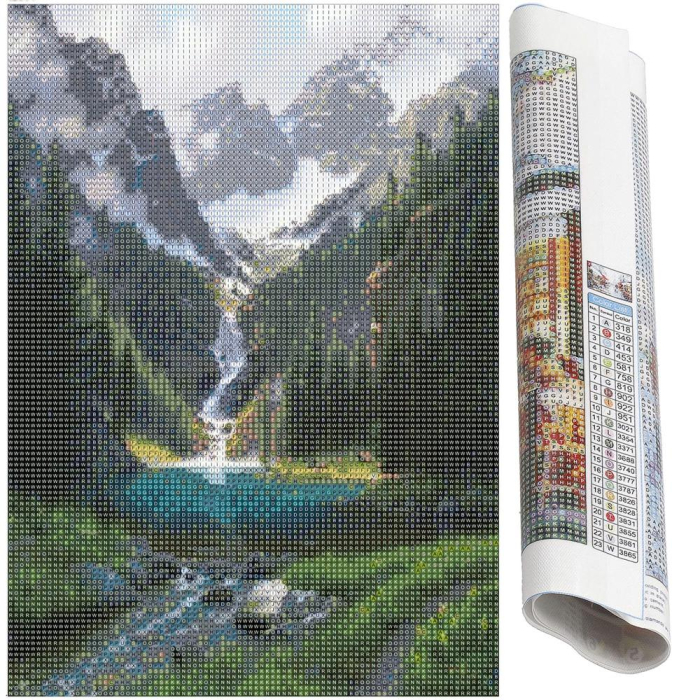 Set de broderie cu diamante 5D, 30x40cm, model Cascada [17]
