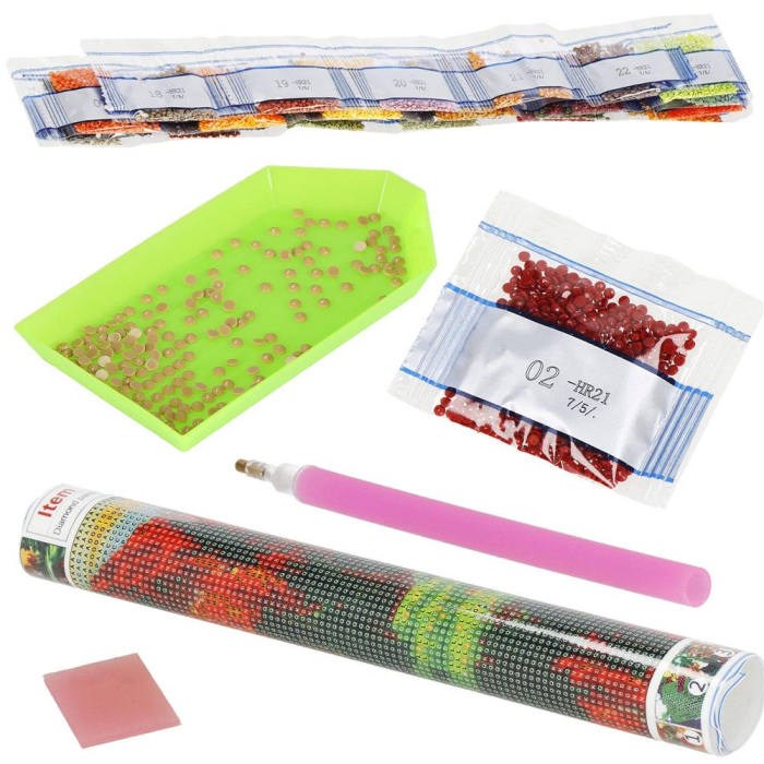 Set de broderie cu diamante 5D, 30x40cm, model Cerb [4]