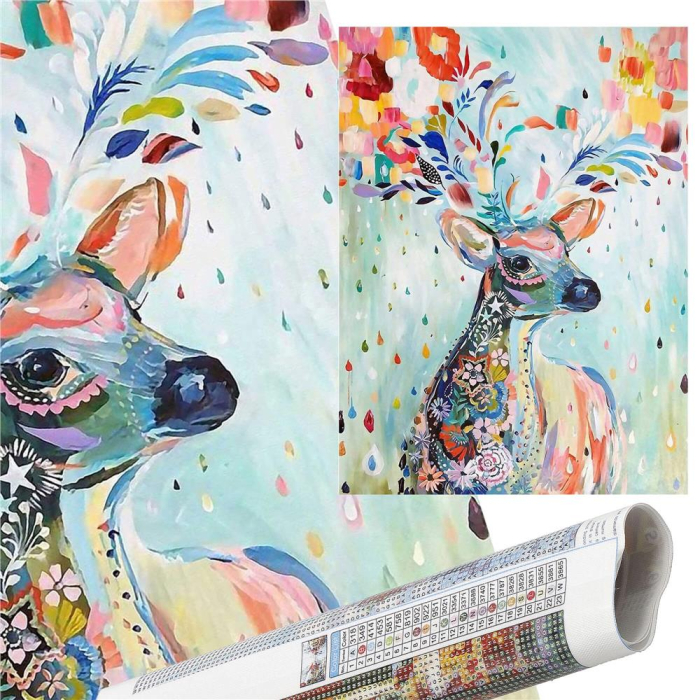 Set de broderie cu diamante 5D, 30x40cm, model Cerb [21]