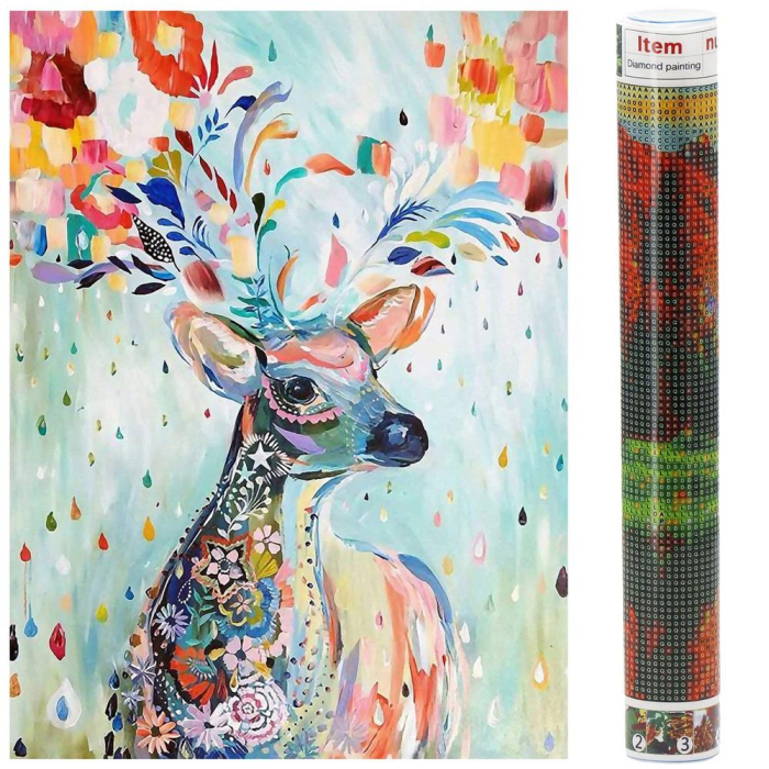 Set de broderie cu diamante 5D, 30x40cm, model Cerb [18]