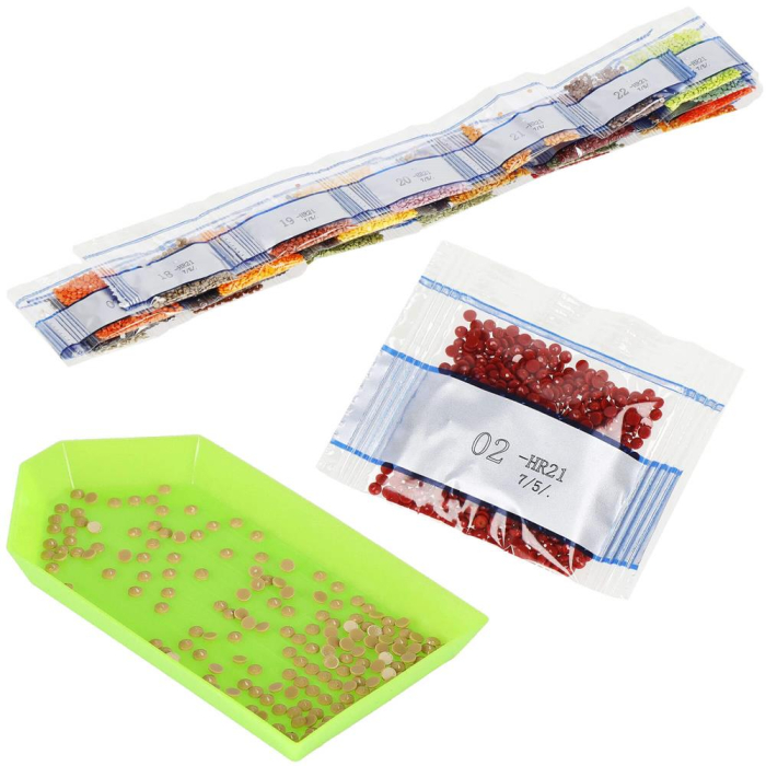 Set de broderie cu diamante 5D, 30x40cm, model Hamac pe plaja [5]