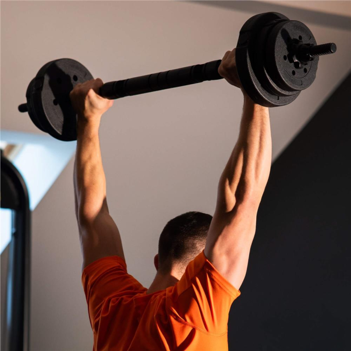 Set de greutati multifunctionale transformabil in gantere, kettlebell, haltera, total 19 kg [25]