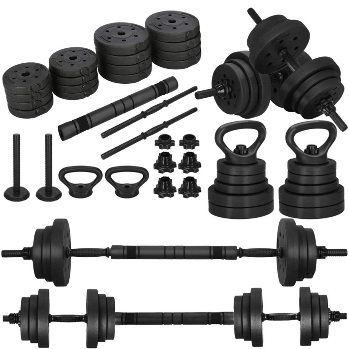 Set de greutati multifunctionale transformabil in gantere, kettlebell, haltera, total 19 kg [2]