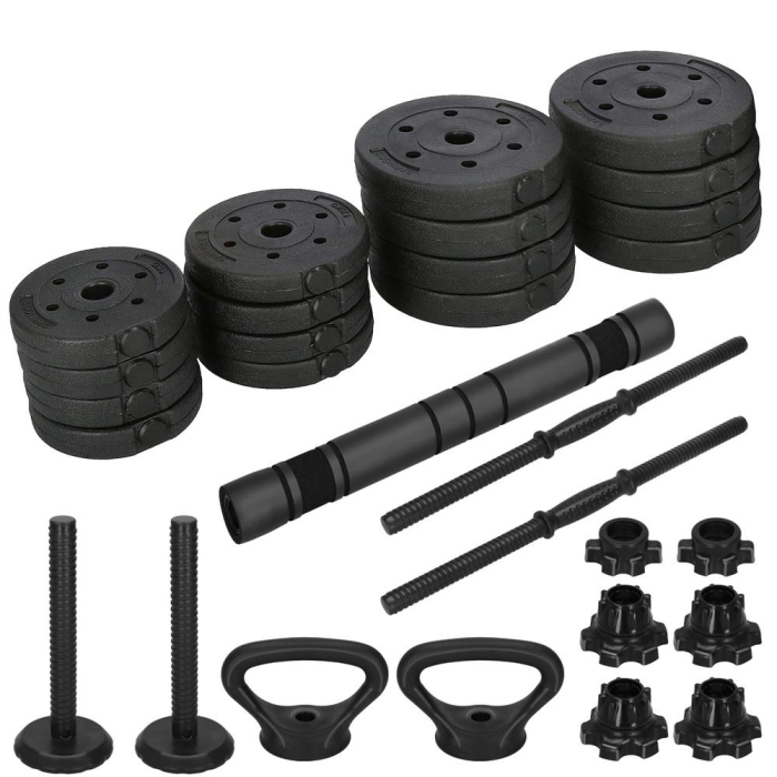 Set de greutati multifunctionale transformabil in gantere, kettlebell, haltera, total 29 kg [3]