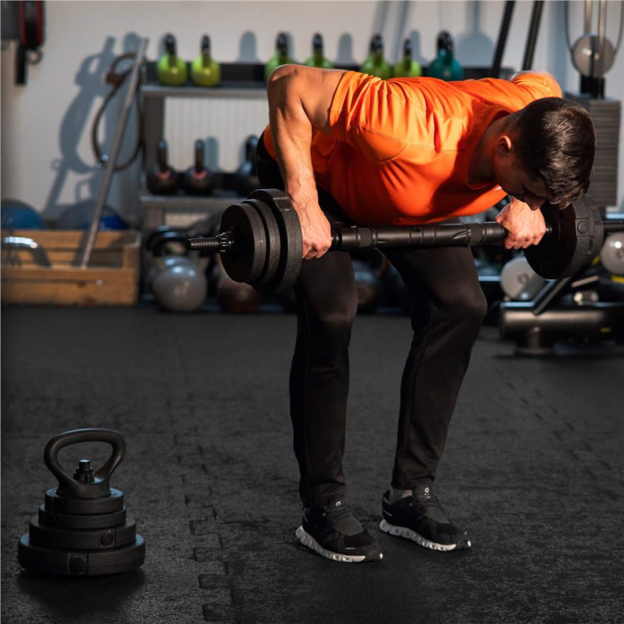 Set de greutati multifunctionale transformabil in gantere, kettlebell, haltera, total 29 kg [22]