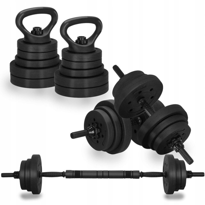 Set de greutati multifunctionale transformabil in gantere, kettlebell, haltera, total 40 kg [1]