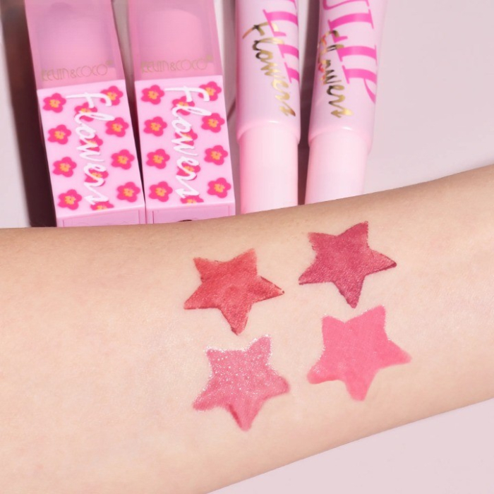 Set de Machiaj, KEVIN & COCO, 22 Culori, Model Lalele, 2 Palete de Farduri, 2 Lip Gloss-uri, 2 Lip Stick-uri, 1 Oglinda Inimioara, 15.7 x 21 x 4 cm, Multicolor [7]