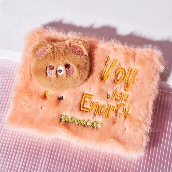 Set de Machiaj Kevin&Coco, 6 culori Iluminator, Husa Pufoasa, Model Ursulet, 17.3x12.5x5 cm, Multicolor [5]