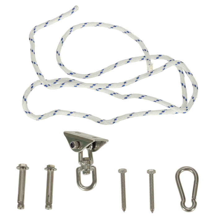 Set de montaj pentru hamac sau leagan – suport tavan, sfoara 196 cm, rotire 360°, 300 kg [5]