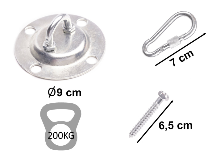 Set de montaj pentru leagan sau hamac – suport tavan, lant 150 cm, otel zincat [2]