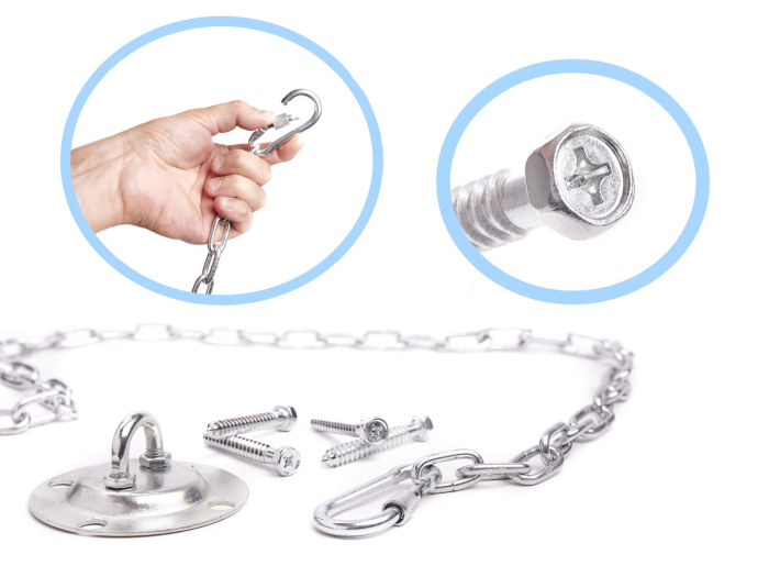 Set de montaj pentru leagan sau hamac – suport tavan, lant 150 cm, otel zincat [3]