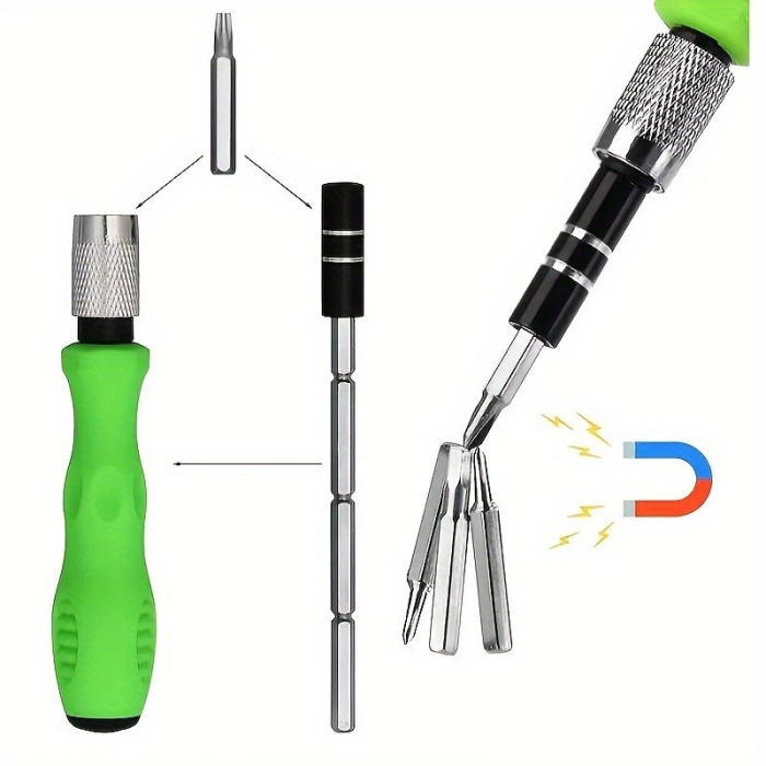 Set Surubelnite 32-in-1 cu Clichet, 30 Capete Cromate, Extensie si Maner Verde - ORIGINAL DEALS [9]
