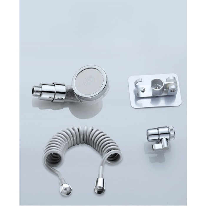 Set Extensie de Dus, , pentru Baterie Baie sau Bucatarie, 4 Piese, Filtru de Ioni Negativi, Furtun Flexibil de 1.5 Metri, Argintiu [6]