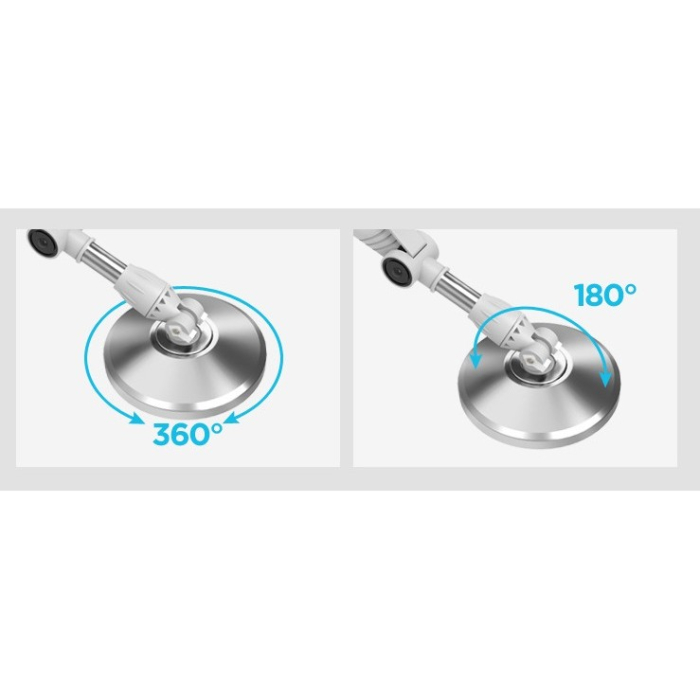 Set Galeata cu Pedala si Mop Rotativ 360°, , Cu Actiune Centrifuga x4, Pentru Uz Casnic, Maner din Otel Inoxidabil Telescopic, 2 Capte din Bumbac, 46x30x28 cm, Verde Matcha [9]