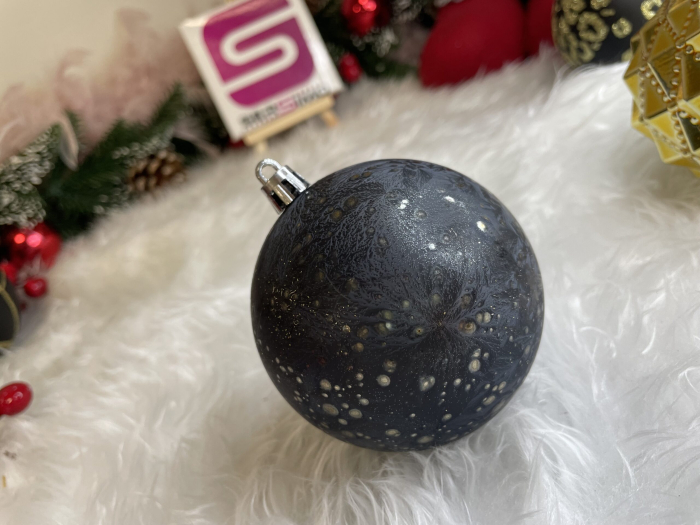 Set globuri de Craciun, 16 bucati, 8cm, 6 modele, negru auriu [18]