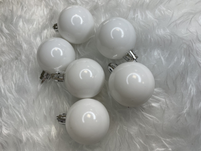 Set globuri de Craciun, 20 bucati, 3 modele, 4cm, alb [18]