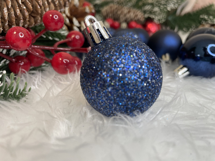Set globuri de Craciun, 20 bucati, 3 modele, 4cm, albastru inchis [20]