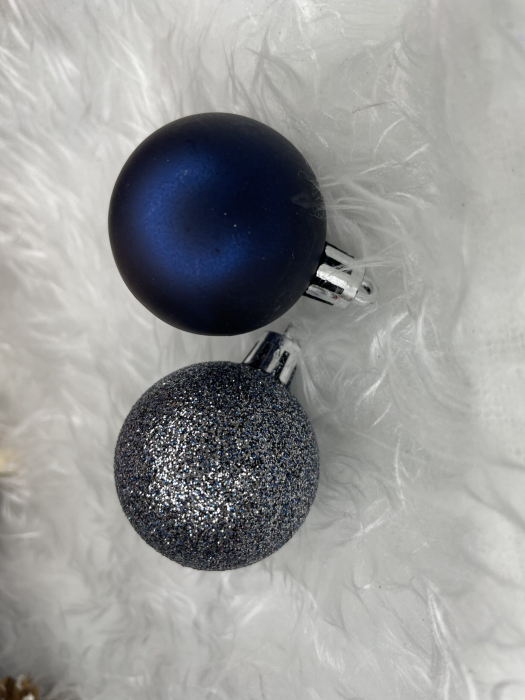 Set globuri de Craciun, 20 bucati, 3 modele, 4cm, albastru marin [18]