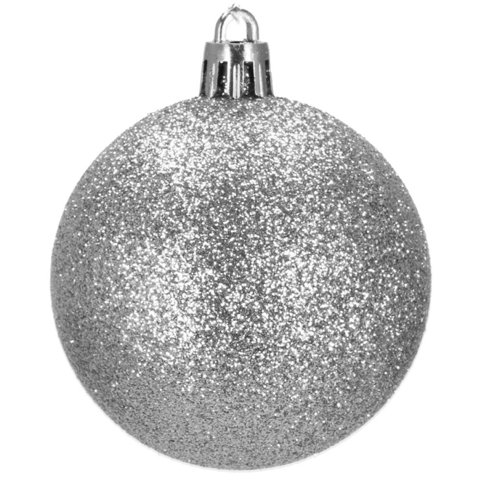 Set globuri de Craciun, 20 bucati, 3 modele, 4cm, argintiu [3]